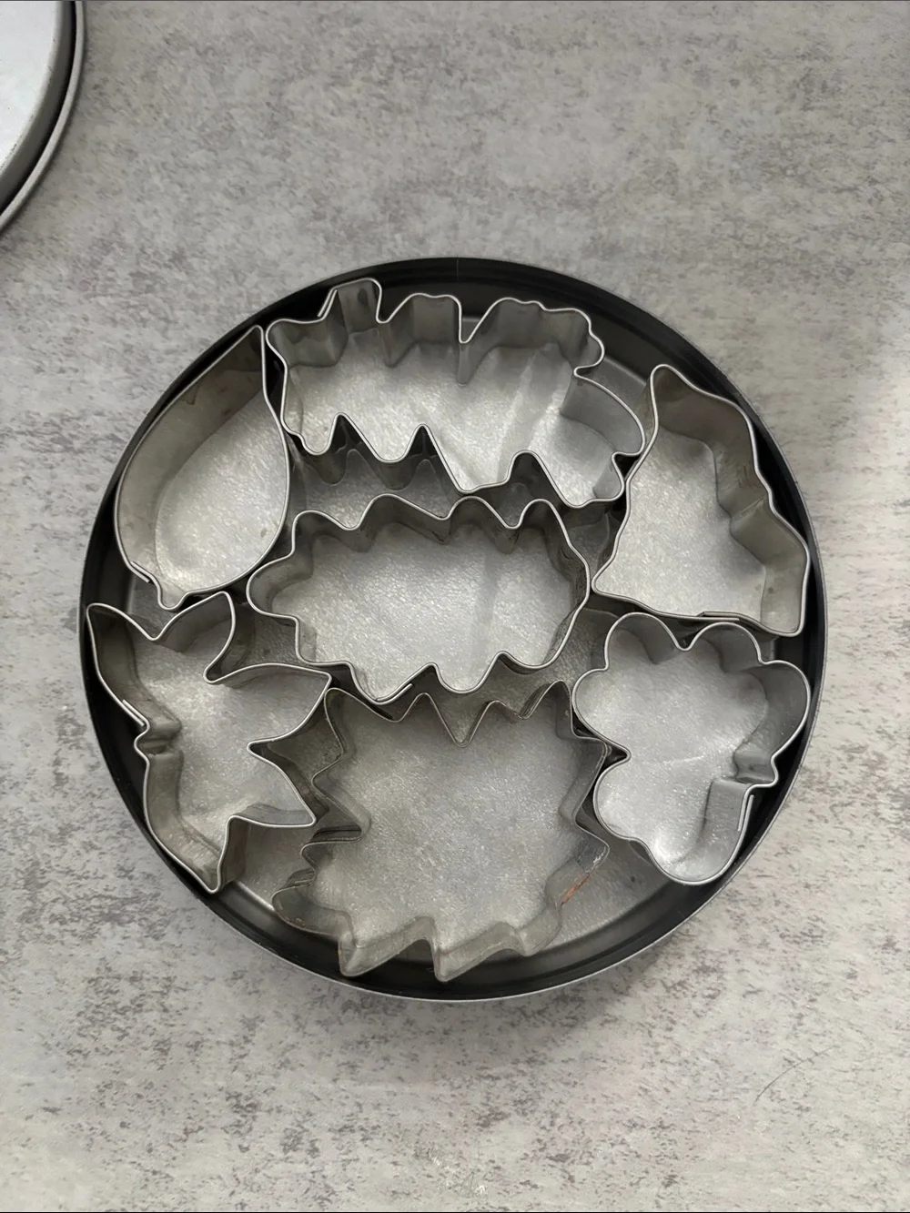 Silver and Blue Stainless Steel Wall Decor Tin - 7 Cutters Design